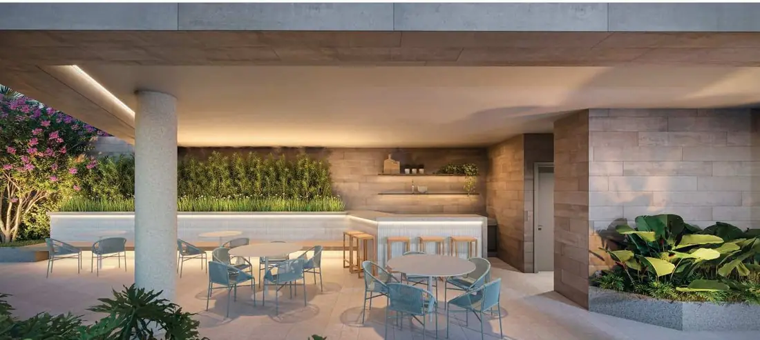 Bar da piscina do Aqua Village Residence Club