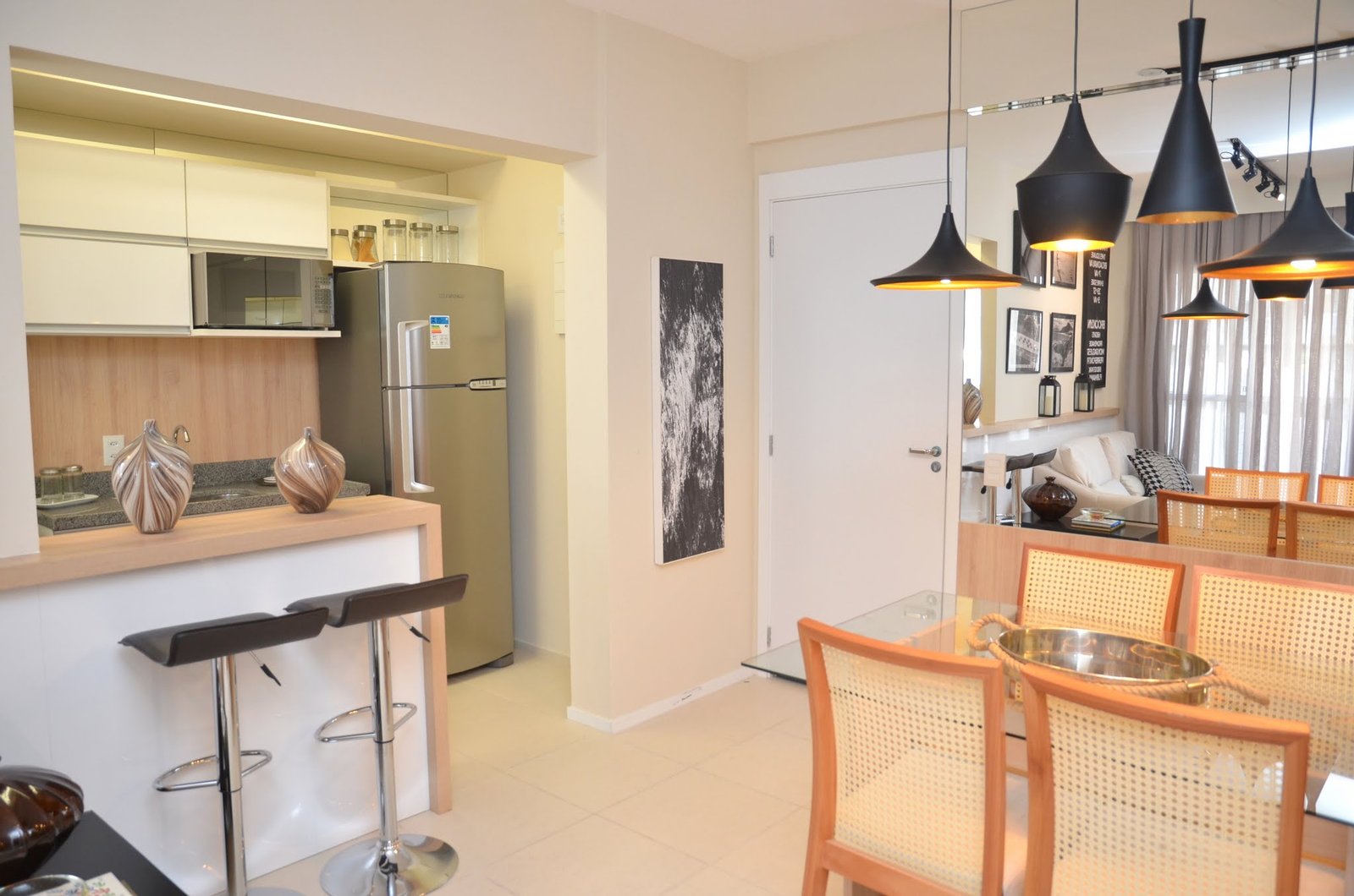 Decorado oficial, cozinha do apartamento modelo do Carioca Residencial