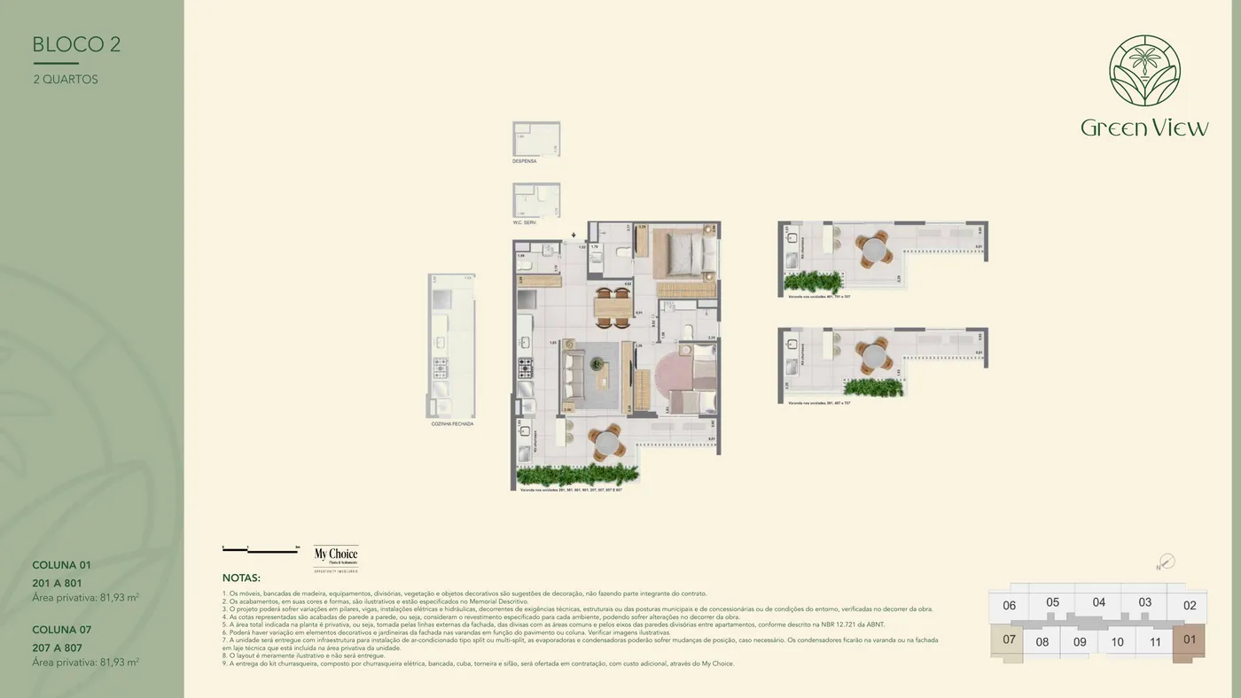 Planta do Green View Barra