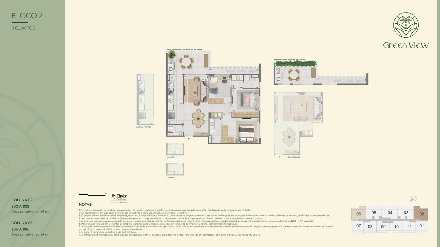 Planta do Green View Barra