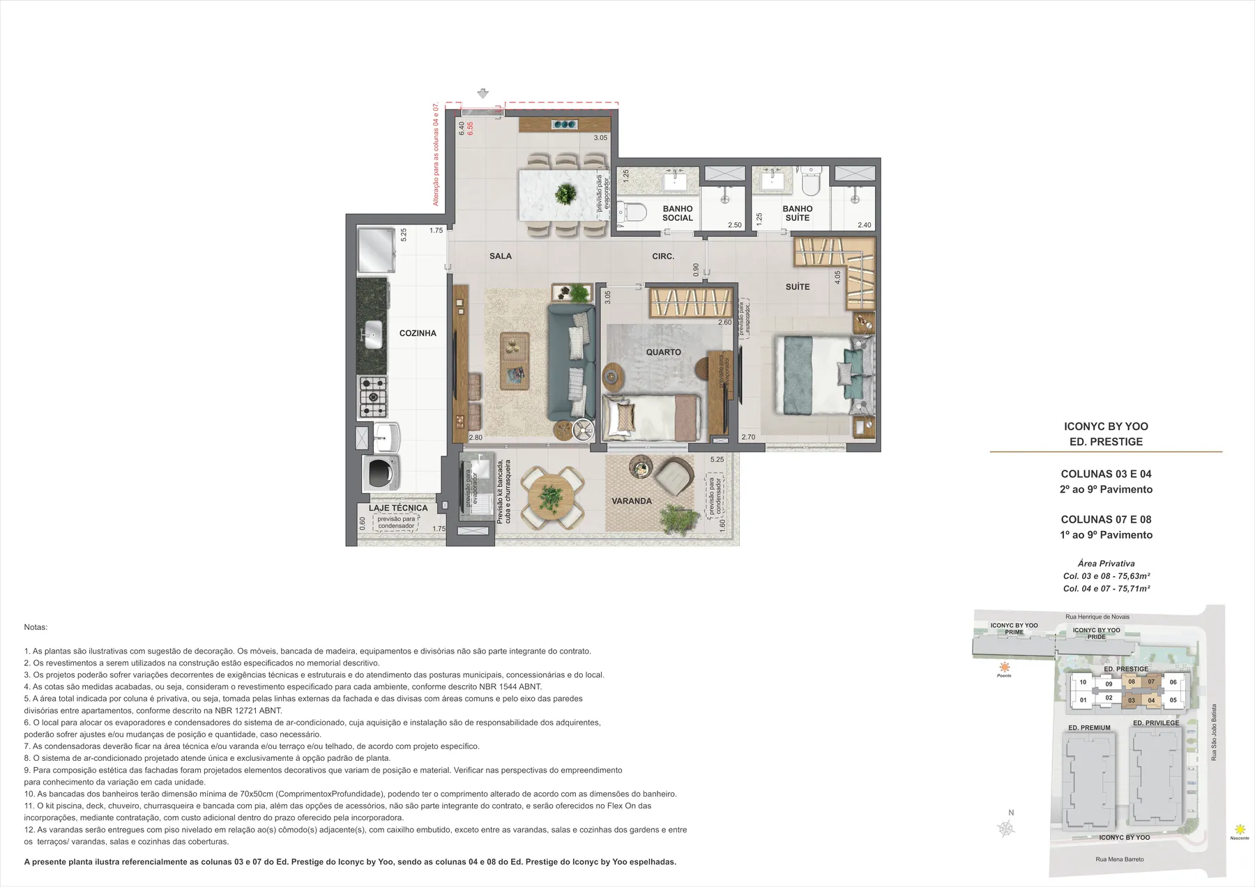 Planta do Iconyc by YOO: Lote 1 bloco 2 apartamento 03