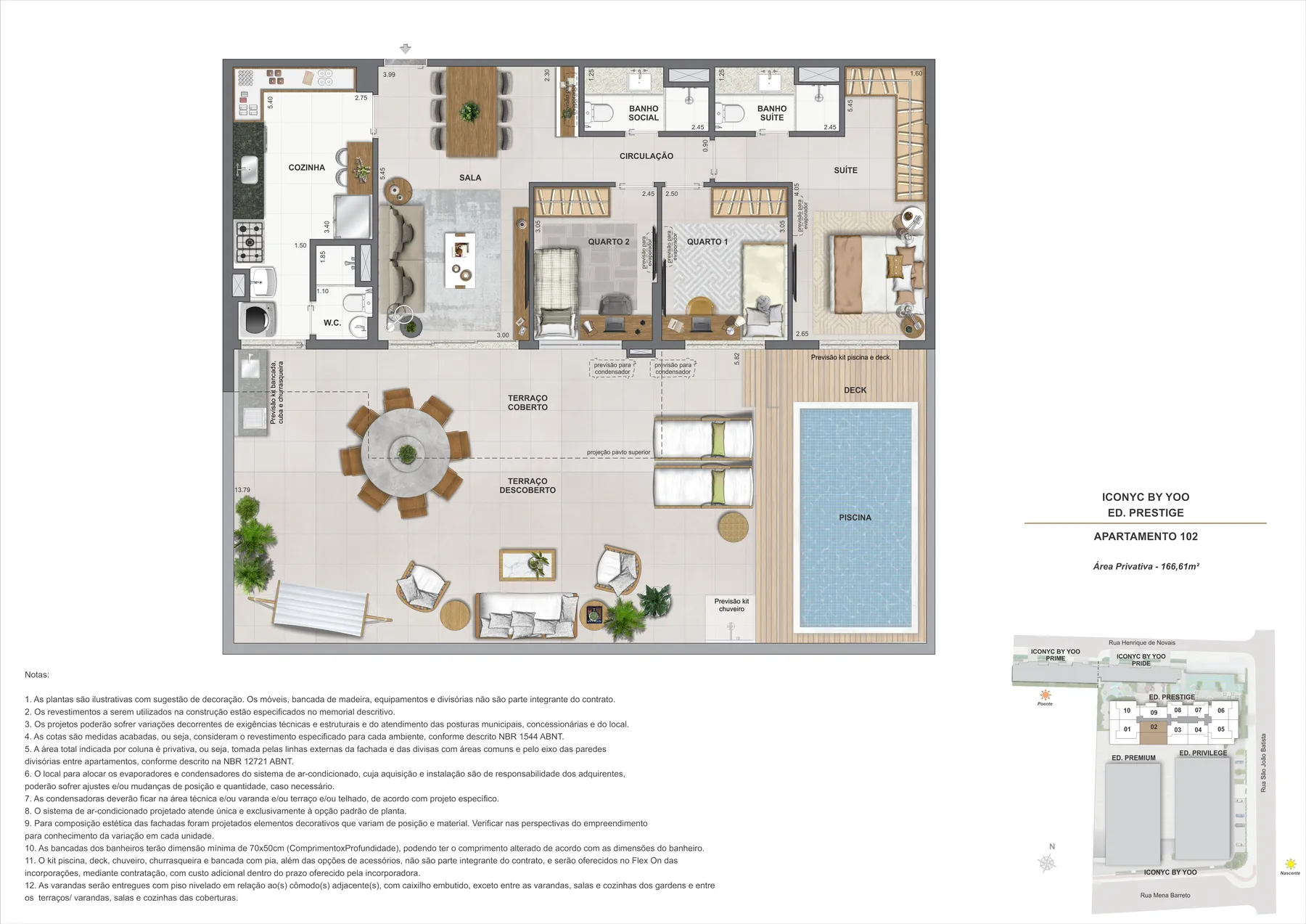 Planta do Iconyc by YOO: Lote 1 bloco 2 apartamento 102