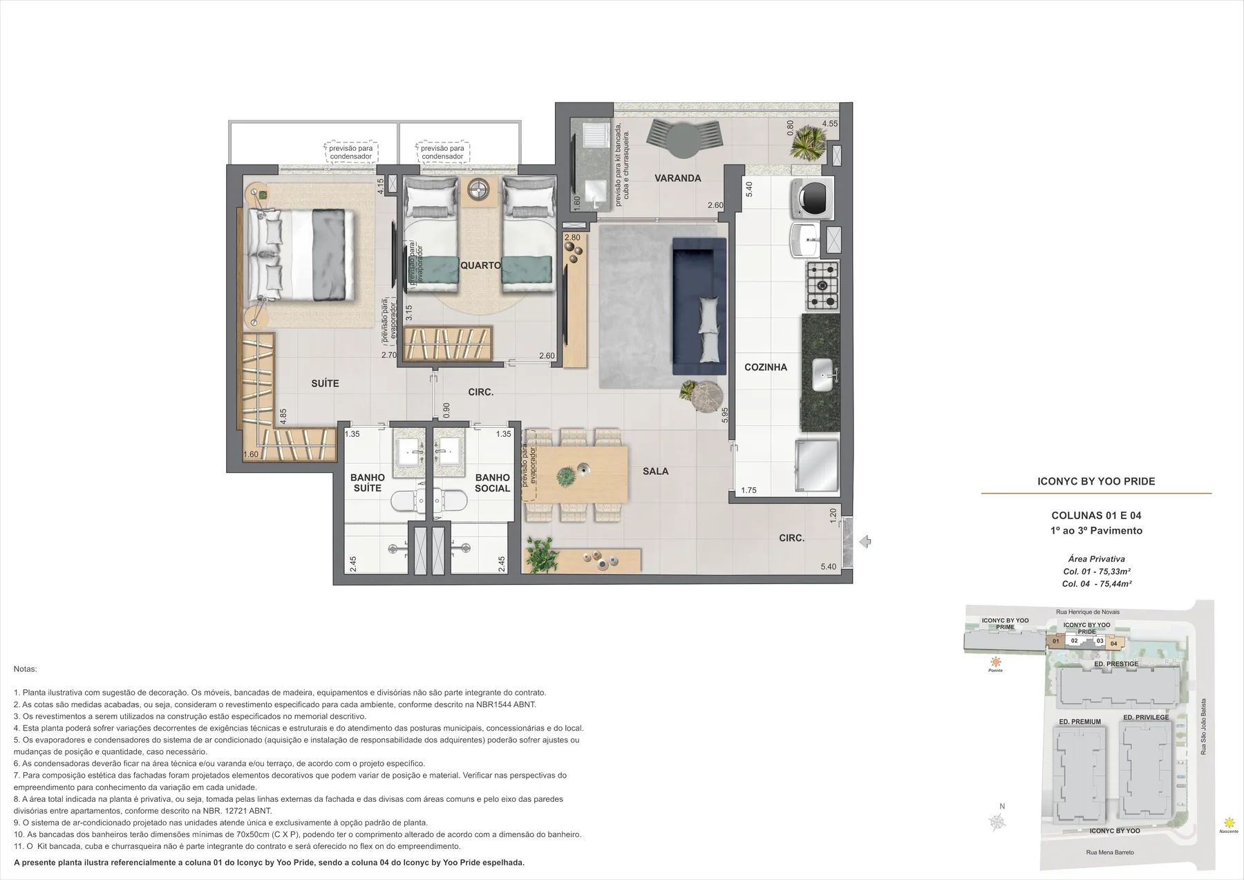 Planta do Iconyc by YOO: Lote 2 apartamento 01