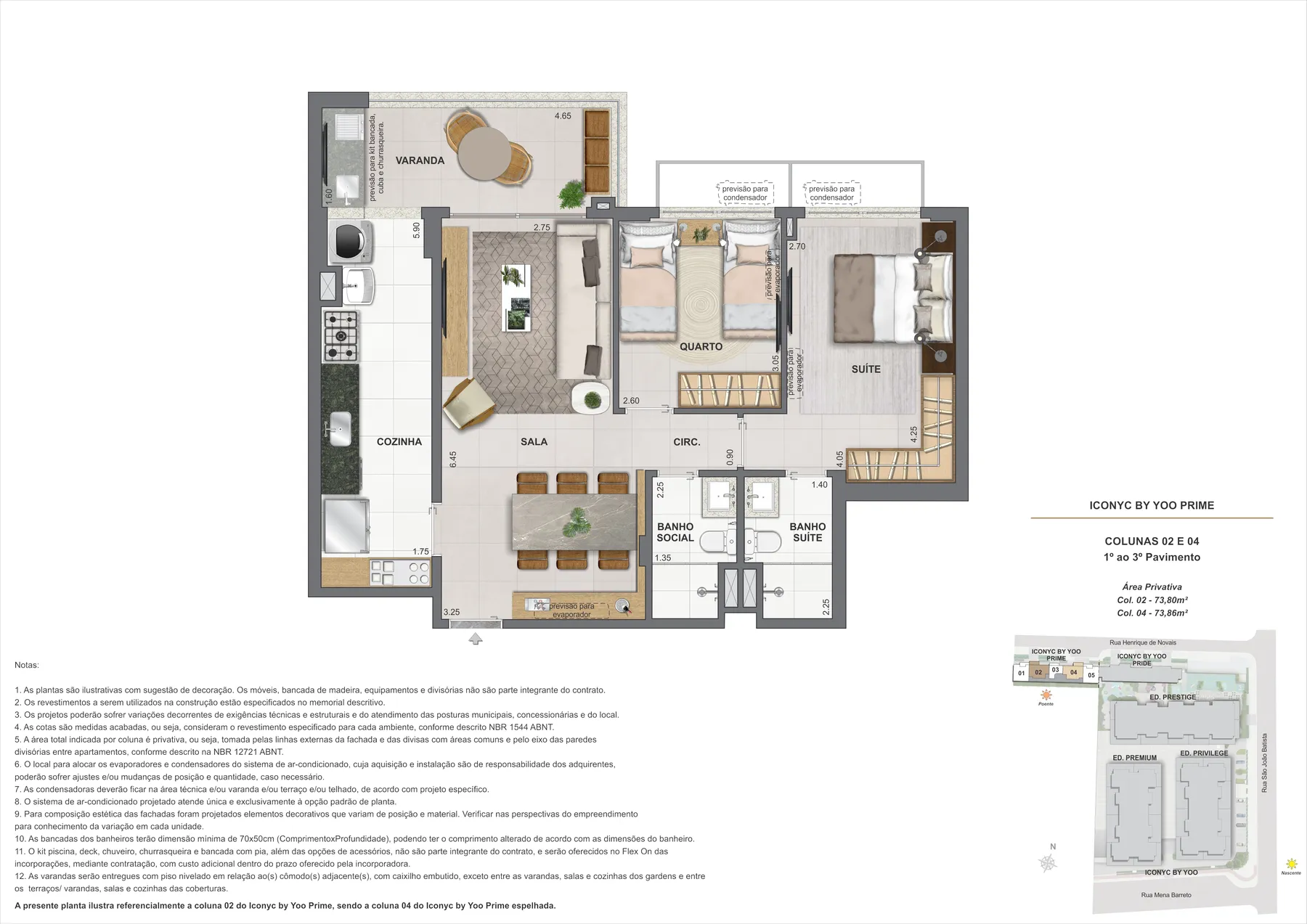 Planta do Iconyc by YOO: Lote 3 apartamento 02