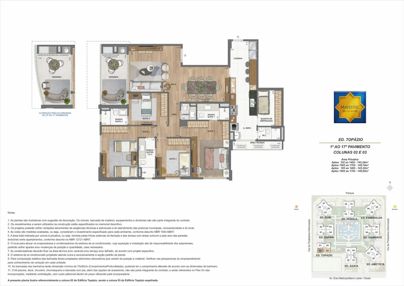 Planta Majestic Cidade Jardim a partir de R$ 1.485.465, 3 quartos
