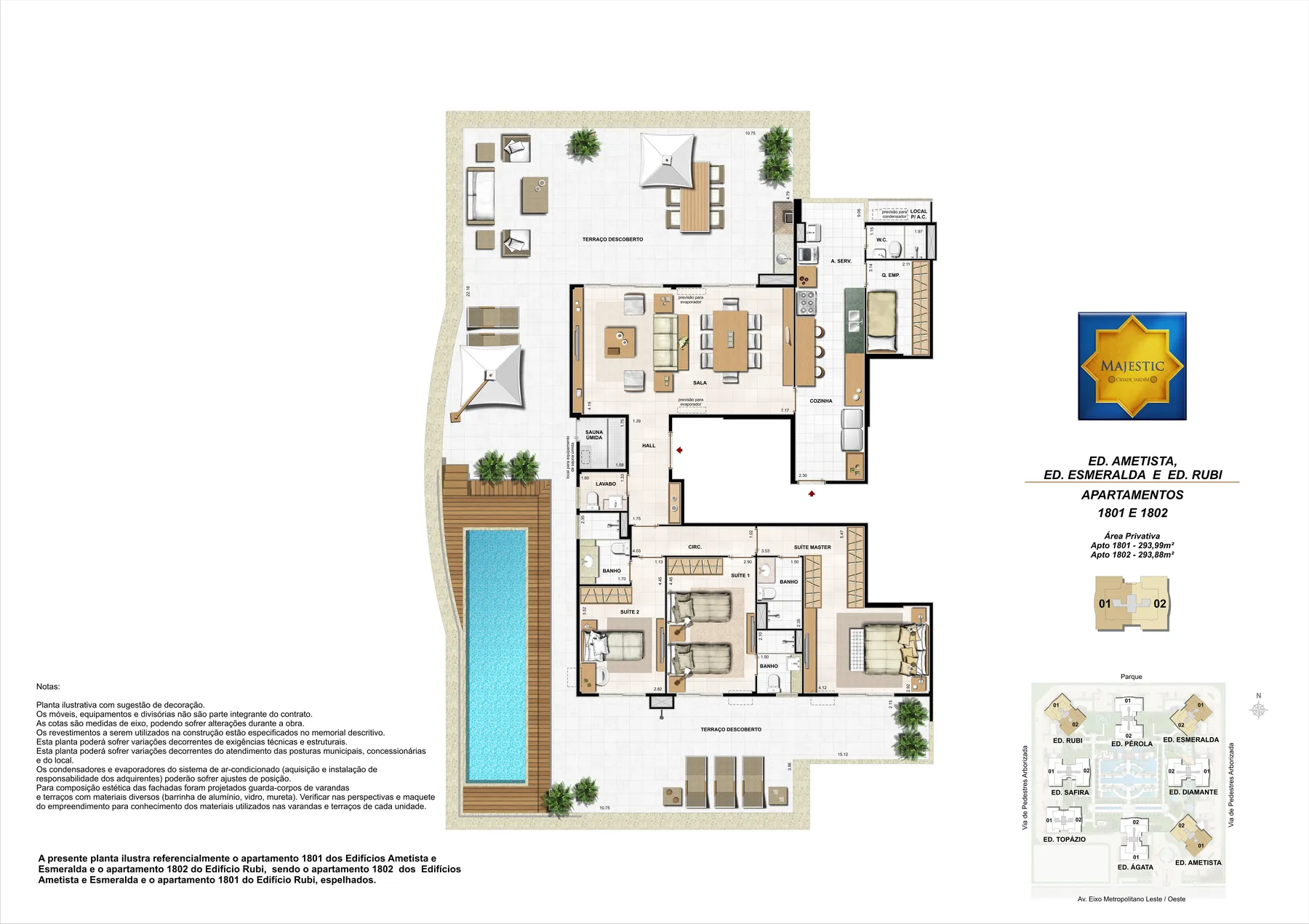Planta do Majestic: Cobertura bloco 02 04 e 06