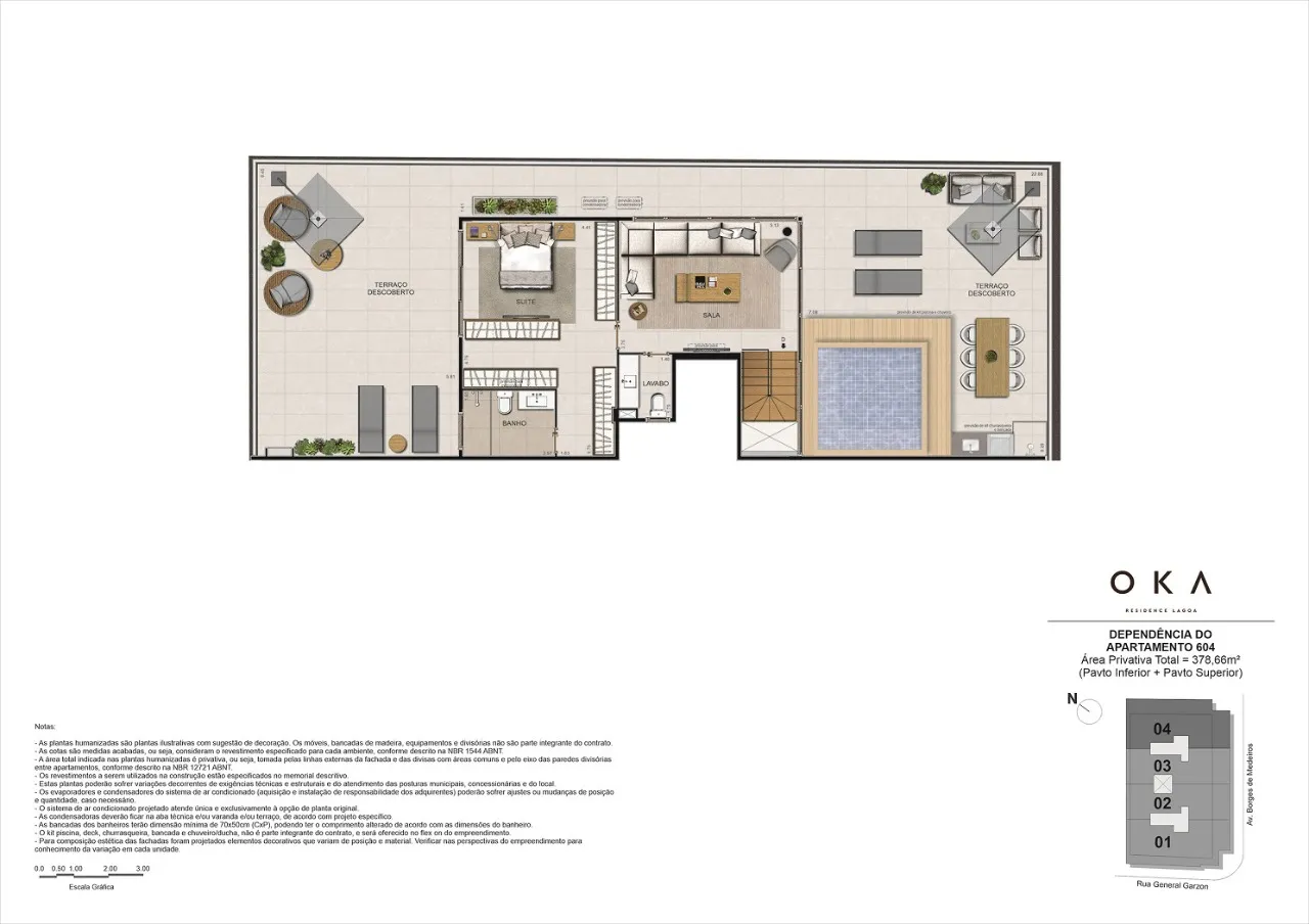 Planta do OKA Residence Lagoa: Planta 5