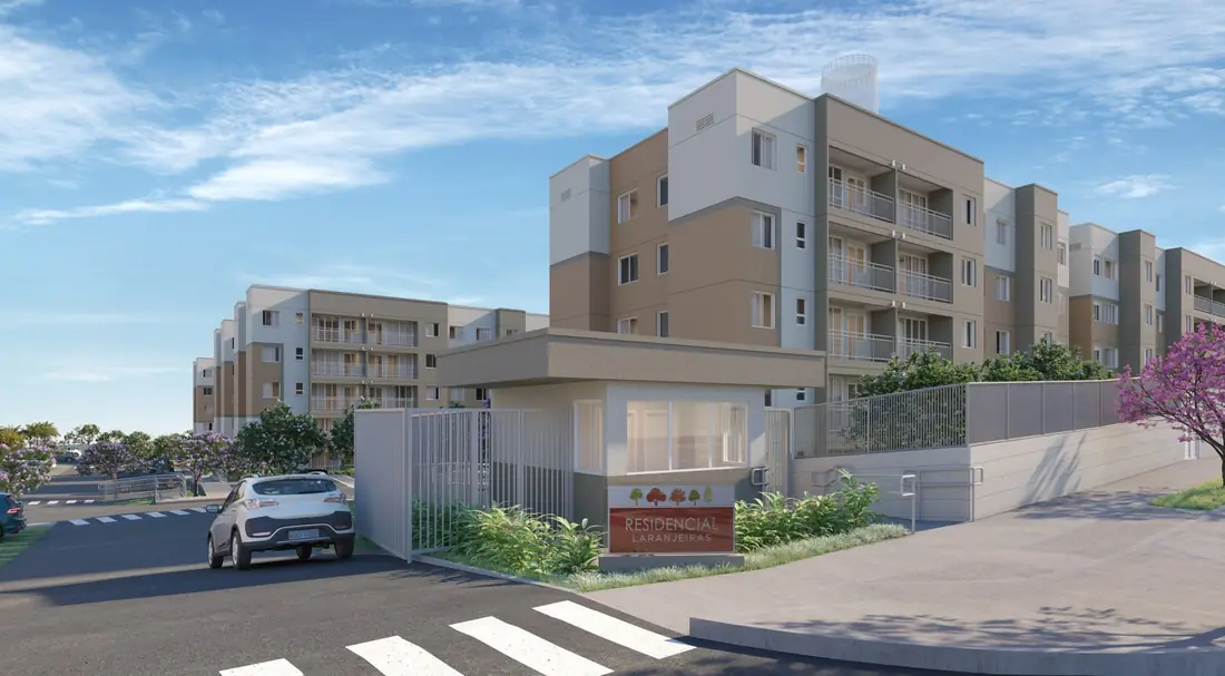 Guarita e acesso do Residencial Laranjeiras