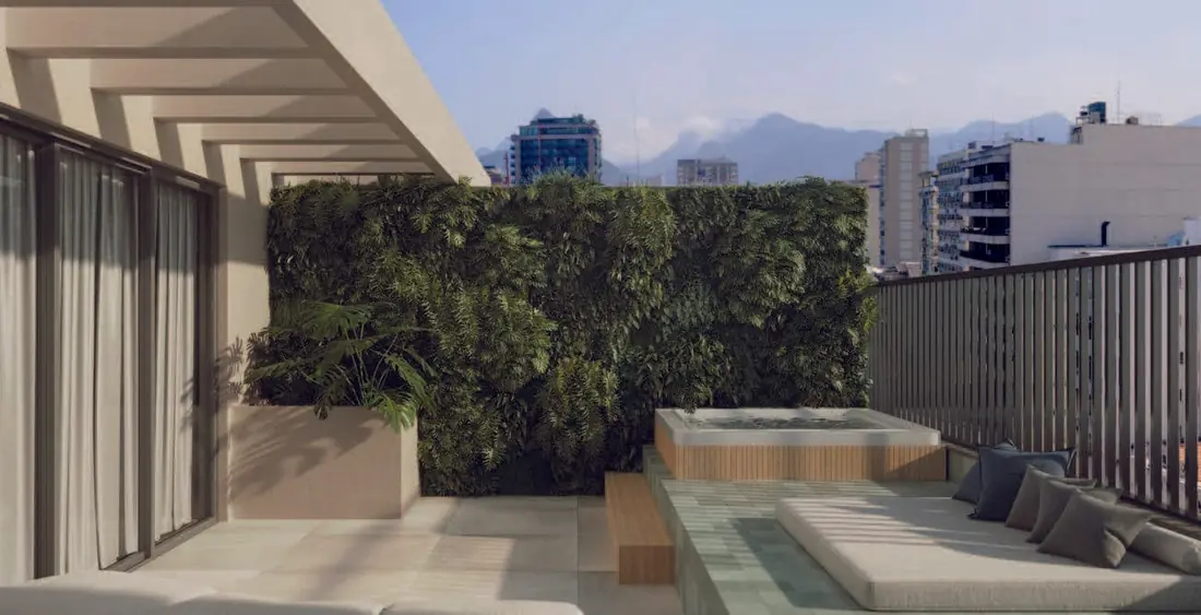 Terraço da cobertura do Oui Ipanema Studios