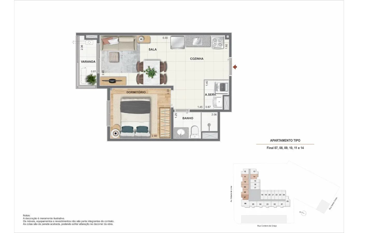 Outra planta de 1 quarto