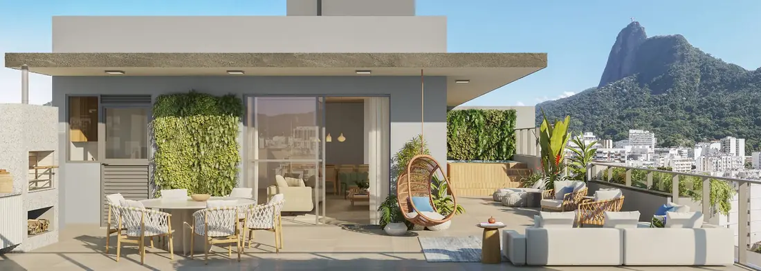Terraço da cobertura duplex do Zenture Residencial